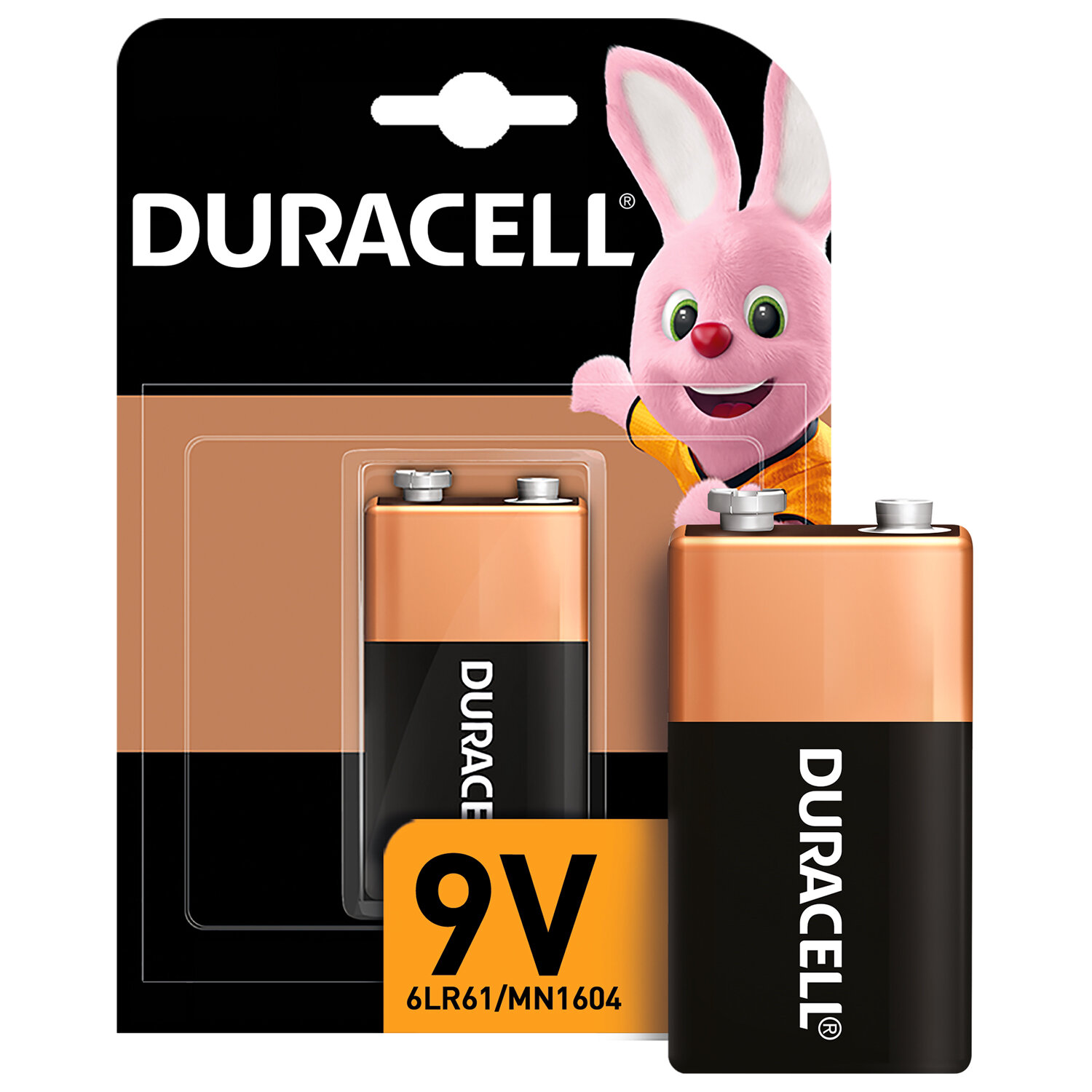Батарейка DURACELL Basic 6LR61 (КРОНА), Alkaline, 1шт, блистер, 9В 450427 