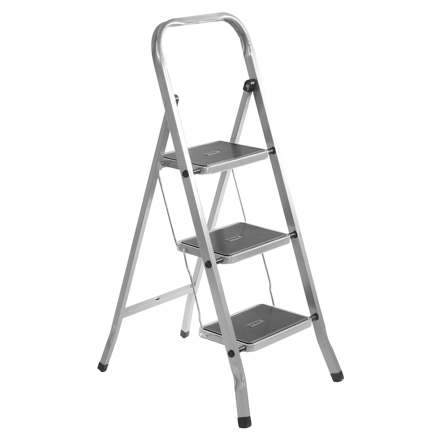 Стремянка стальная КЛАСС ПЛЮС, 3 ШИРОКИЕ СТУПЕНИ 20*30см, верхняя площадка 69см, до 120кг, 1233303 605743