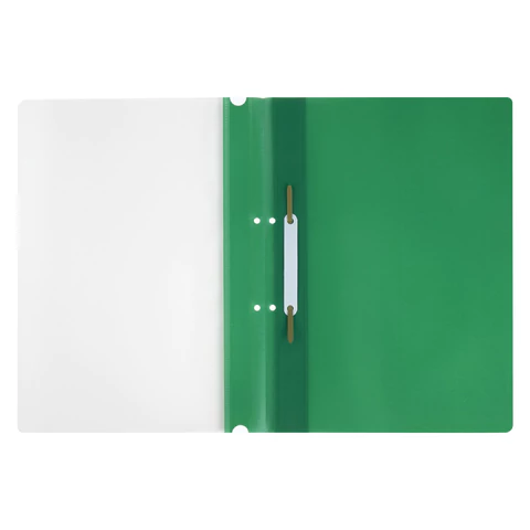 Скоросшиватель пластиковый с перфорацией STAFF, А4, 100/120 мкм, зеленый, 271717 - МСК «Форвард»