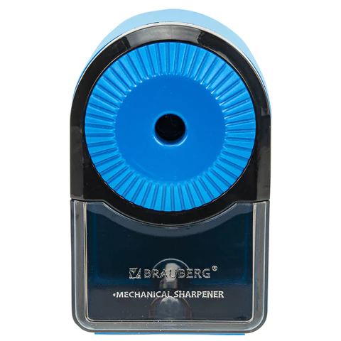 Точилка механическая BRAUBERG ULTRA для чернографитных и цветных карандашей, крепление к столу, цвет корпуса голубой с черным, 271342 - МСК «Форвард»