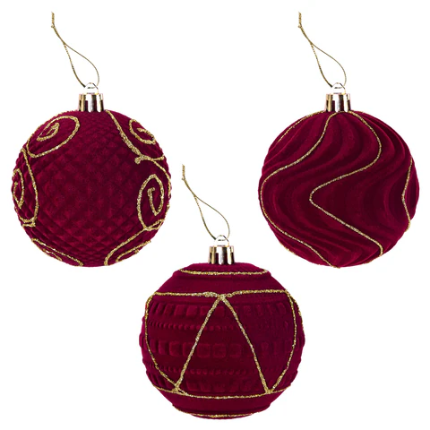 Шары елочные 6 шт., 8 см, "Burgundy Charm", пластик, софт-тач, бургунди, ЗОЛОТАЯ СКАЗКА, 592453 - МСК «Форвард»