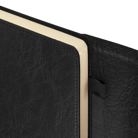 Ежедневник датированный 2026, А5, 145х213 мм, BRAUBERG "Jacket", под кожу, клапан, держатель, черный, 117399 - МСК «Форвард»