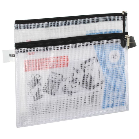 Папка-конверт на молнии МАЛОГО ФОРМАТА(238х180мм), А5,2 отделения,ПВХ, 0,3мм,BRAUBERG "Solid",223890