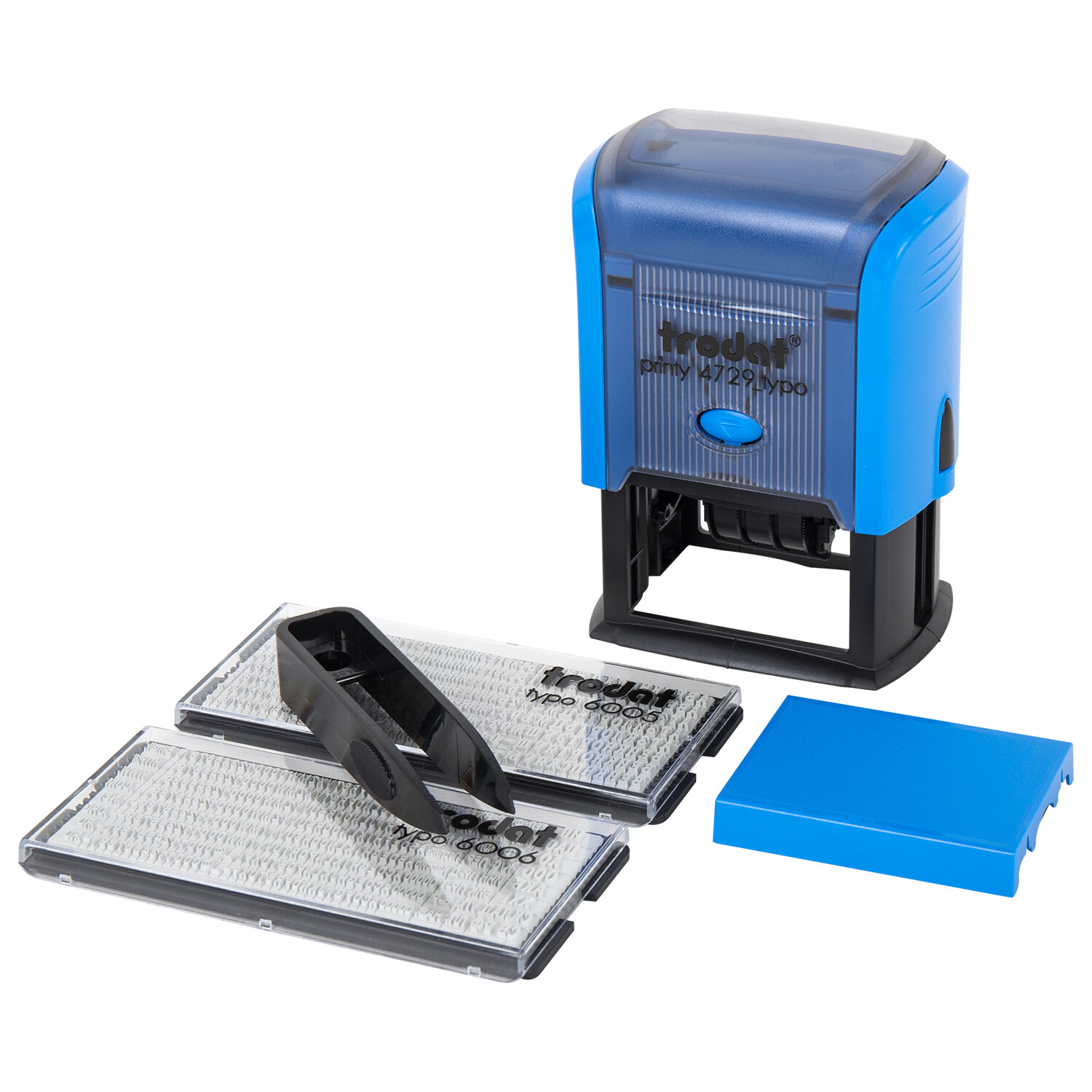 Датер самонаборный 4 строки+дата, оттиск 50*30мм синий,TRODAT 4729 BANK, КАССЫ В КОМПЛЕКТЕ 62257 235553
