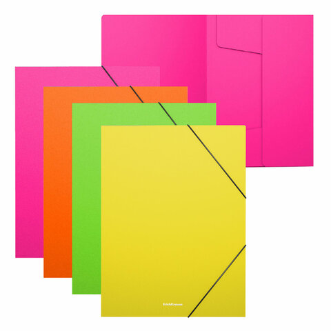 Папка на резинках ERICH KRAUSE "Matt Neon", до 300 листов, ассорти, 600 мкм, 50388 272938 - МСК «Форвард»