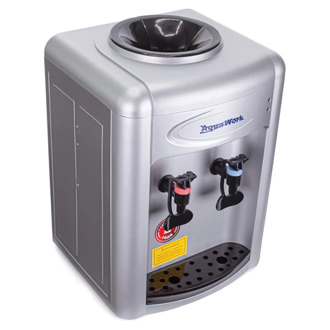 Кулер для воды AQUA WORK 0.7-TDR, настольный, НАГРЕВ/ЭЛЕКТРОННОЕ ОХЛАЖДЕНИЕ, 2 крана, серебро, 24762 458576 минпромторг - МСК «Форвард»