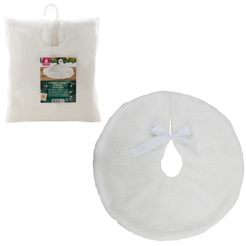 Новогодний коврик под елку, белый, 60 см, полиэстер, подвес, ЗОЛОТАЯ СКАЗКА, 592157 - МСК «Форвард»