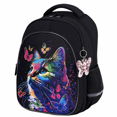 Рюкзак BRAUBERG OPTIMA, 2 отделения, с брелоком, "Butterfly catcher", СВЕТЯЩИЙСЯ, 36х27х18 см, Рюкзак BRAUBERG OPTIMA, 2 отделения, с брелоком, "Butterfly catcher", СВЕТЯЩИЙСЯ, 36х27х18 см, 272097