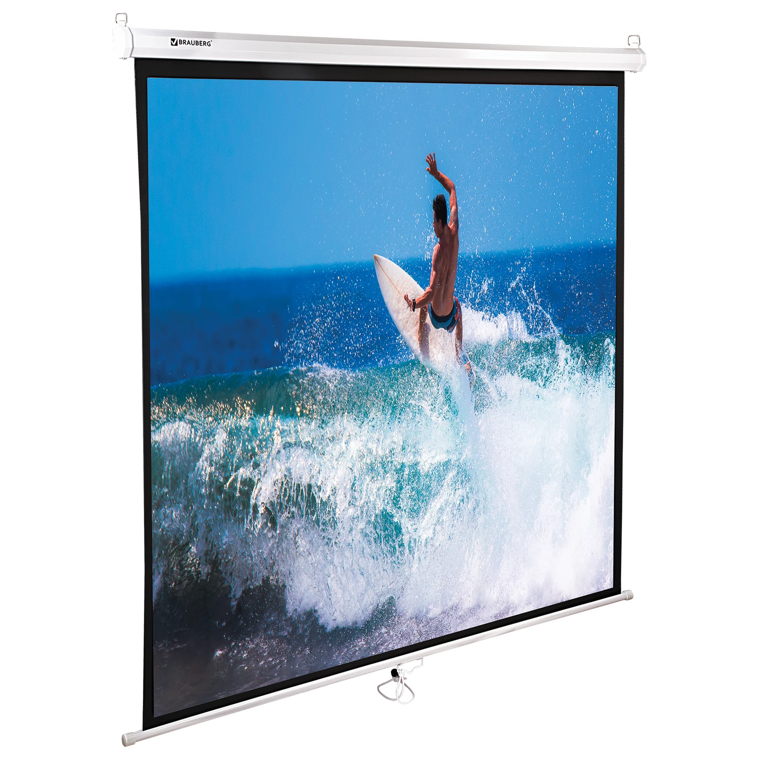 Экран проекционный настенный (150х150см), матовый, 1:1, BRAUBERG WALL, 236725