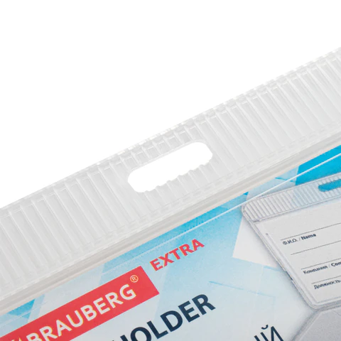 Бейдж горизонтальный (54х85 мм), прозрачный, ЗАЩИТА ОТ ВЛАГИ И ПЫЛИ, BRAUBERG EXTRA, 238805 - МСК «Форвард»