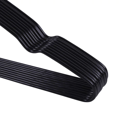 Вешалки-плечики для одежды, размер 48-50, металл, антискользящие, КОМПЛЕКТ 10 шт., черные, BRABIX PREMIUM, 608467 - МСК «Форвард»