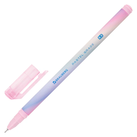 Ручка гелевая BRAUBERG GRADE PASTEL, СИНЯЯ, игольчатый узел 0,5 мм, линия письма 0,3 мм, 144284 - МСК «Форвард»
