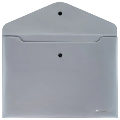 Папка-конверт с кнопкой СЕРЕБРИСТАЯ BRAUBERG "SILVER", А4, непрозрачная, ПРОЧНАЯ 0,2 мм, 272884 - МСК «Форвард»