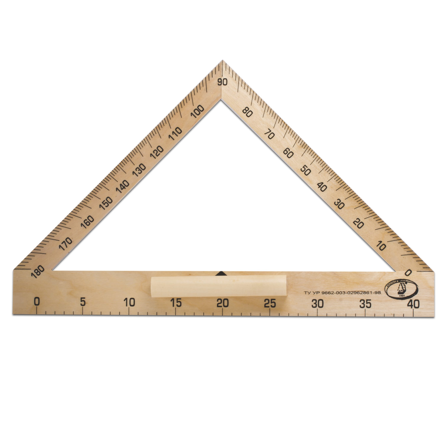 Транспортир для классной доски (транспортир классный) деревянный 40 см, 180 градусов, С176 МОЖГА  210280