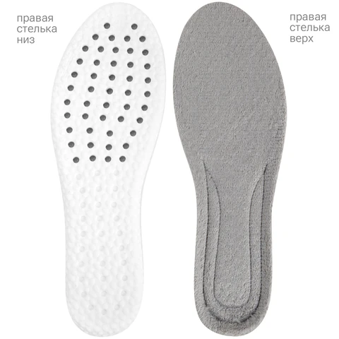 Стельки для обуви ЗИМНИЕ УТЕПЛЕННЫЕ, материал PU PRO, размер RU 34-39 / EU 35-40, с линиями выреза, SHEGRA (ШЕГРА), 700759 - МСК «Форвард»