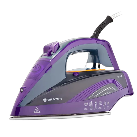 Утюг BRAYER BR4001, OneTemp, 2600 Вт, керамическое покрытие, самоочистка, антикапля, автоотключение, антинакипь 456107 - МСК «Форвард»