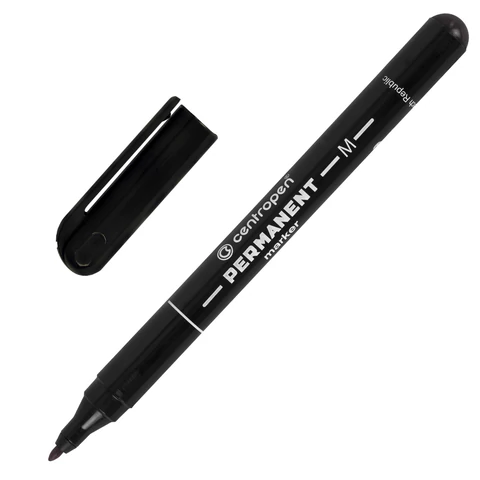 Маркер перманентный CENTROPEN 2846, ЧЕРНЫЙ, тонкий наконечник, 1 мм,  6 2846 9412  150207