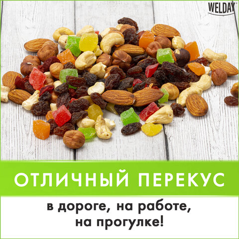 Ореховая смесь сушеная WELDAY (ВЭЛДЭЙ), фундук, миндаль, кешью, цукаты, изюм, клюква 1 кг, 622478 - МСК «Форвард»