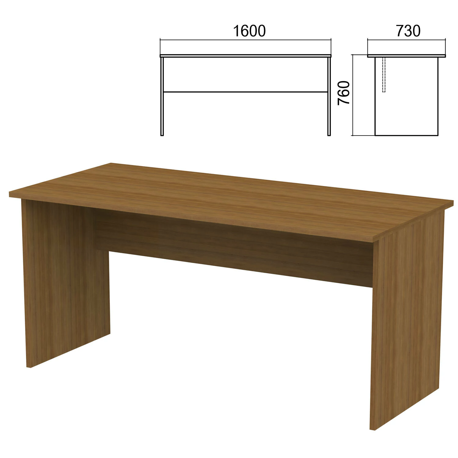 Стол письменный "Арго" (ш1600*г730*в760 мм), орех, А-004, 641264