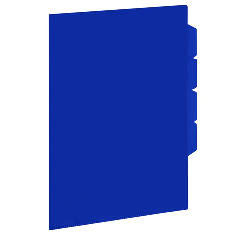 Папка-уголок 3 отделения, жесткая, непрозрачная, А4, BRAUBERG "SPECIAL", синяя, 0,15 мм, 273063