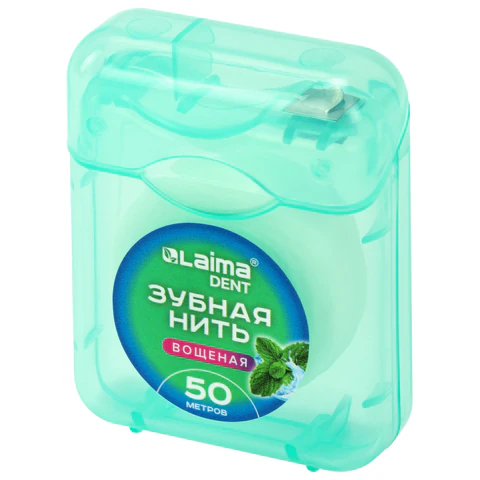 Зубная нить вощеная 50 м, мягкая забота о деснах, ВКУС МЯТЫ, LAIMA DENT, 609413 - МСК «Форвард»