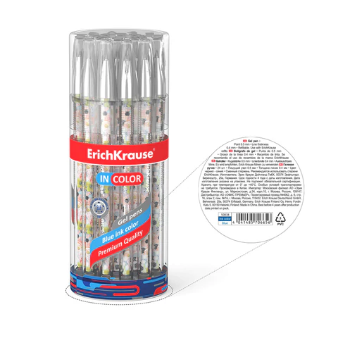Ручка гелевая ERICH KRAUSE InColor "Flower Cocktail", СИНЯЯ, игольчатый узел 0,5 мм, линия письма 0,4 мм, 50838 143878 - МСК «Форвард»