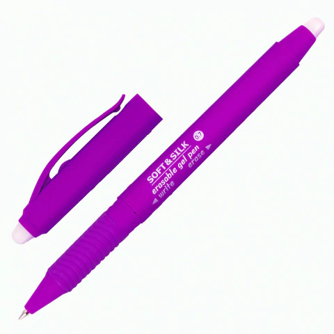 Ручка стираемая гелевая с грипом BRAUBERG "SOFT&SILK FRUITY", СИНЯЯ, корпус ассорти, узел 0,7 мм, 143254 - МСК «Форвард»