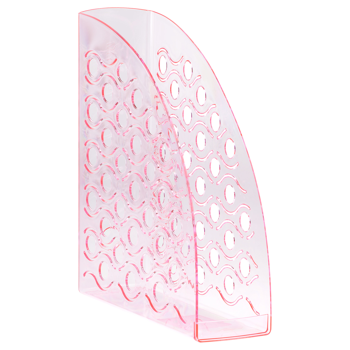 Лоток для бумаг вертикальный СТАММ "Вега", тонированный неоновый розовый, ширина 90мм ЛТВ-31744 351507