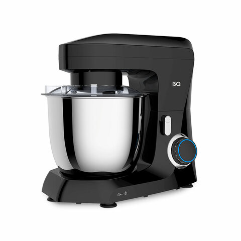 Миксер планетарный BQ (БИ-КЬЮ) MX342, 1600 Вт, 10 скоростей, 3 насадки, металлическая чаша 4,5 л, черный, 86195975 457503