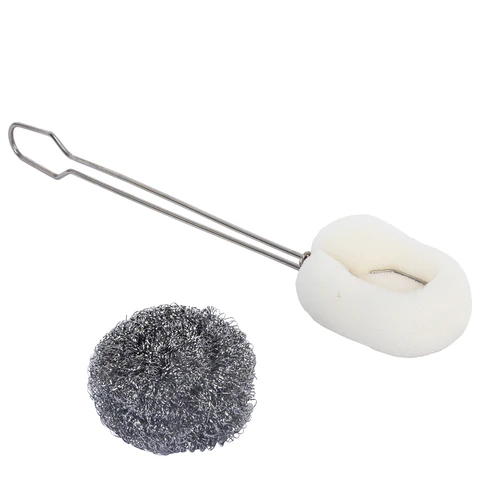 Ершик металлический 32 см кухонный для мытья бутылок и термосов, ДВЕ ГУБКИ в комплекте, LAIMA (ЛАЙМА), 700066 - МСК «Форвард»