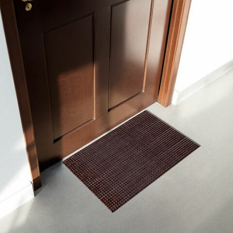 Коврик придверный 45х60 см, ВЕНГЕ пластиковый грязезащитный толщина 10 мм, "ТРАВКА", PRIMILA, 701064 - МСК «Форвард»