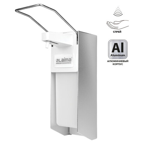 Дозатор локтевой для антисептика и дезинфицирующих средств, с еврофлаконом 1л, LAIMA, металл, 605707