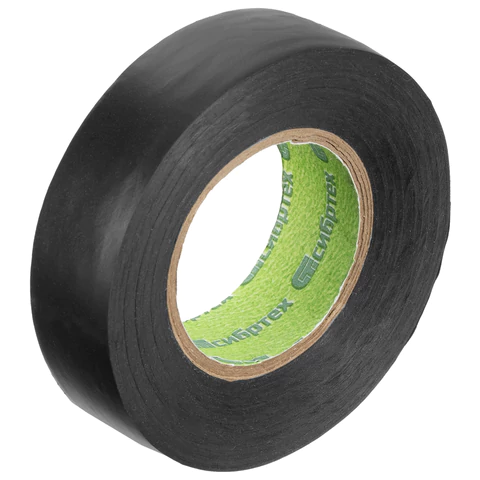  Изолента ПВХ 19 мм х 20 м, СИБРТЕХ,130 мкм, цвет – черный, 88794 670331