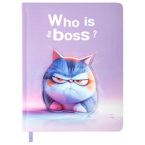 Дневник 1-11 класс 48 л., обложка кожзам (твердая с поролон), 3D-элемент, BRAUBERG, "Суровый кот", 107221 - МСК «Форвард»