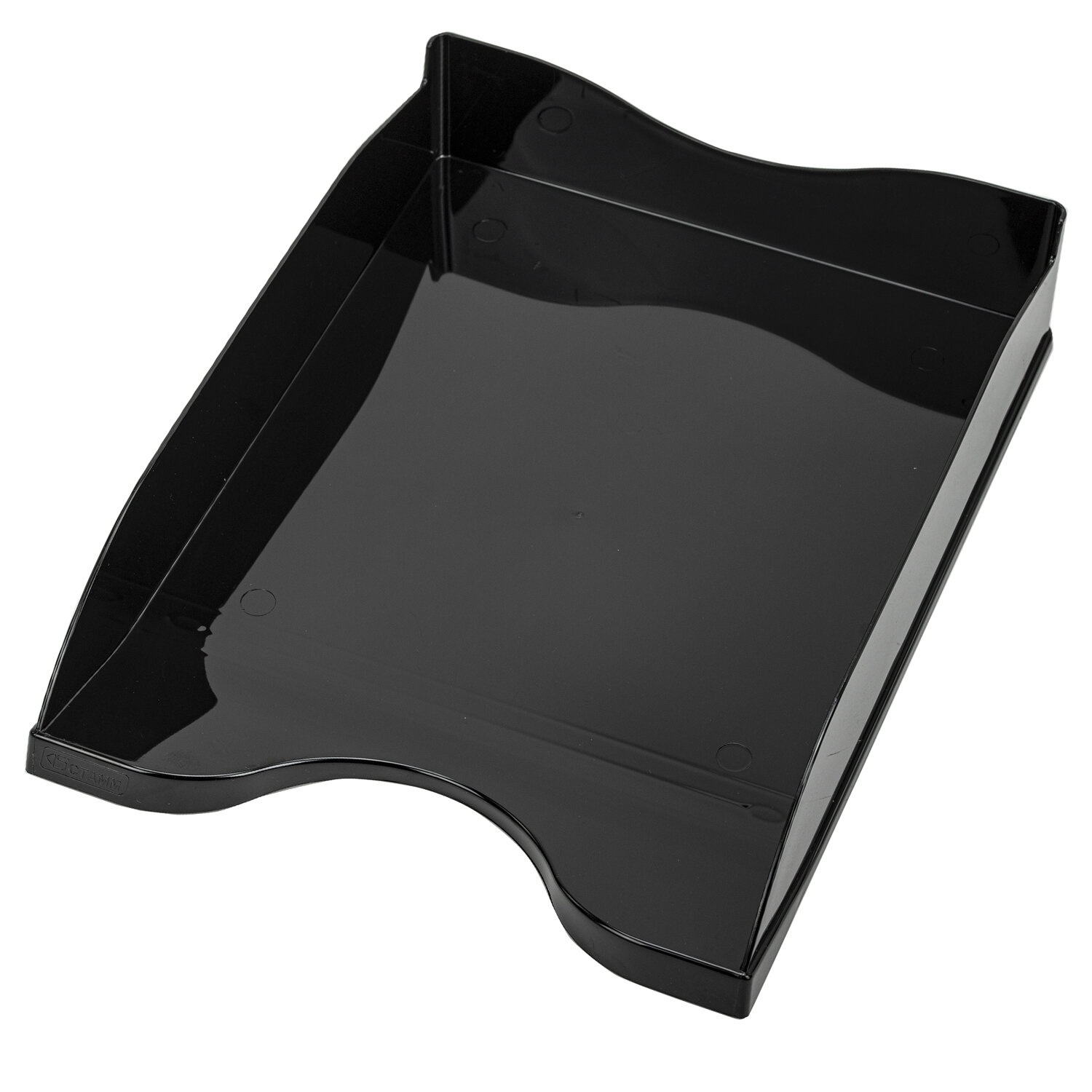 Лоток горизонтальный для бумаг СТАММ "Люкс", А4 (350х255х65 мм), полипропилен, черный, ЛТГ-30866 235661