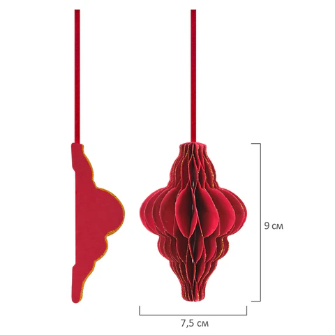 Елочные украшения из бумаги, НАБОР 6 шт., с глиттером, цвет бургунди, ЗОЛОТАЯ СКАЗКА, 592540 - МСК «Форвард»