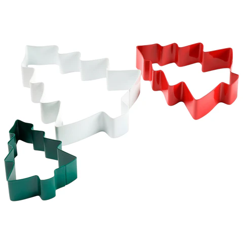 Набор вырубок для печенья новогодний 3 шт., "Елочки", нержавеющая сталь, рецепт, ЗОЛОТАЯ СКАЗКА, 592494 - МСК «Форвард»