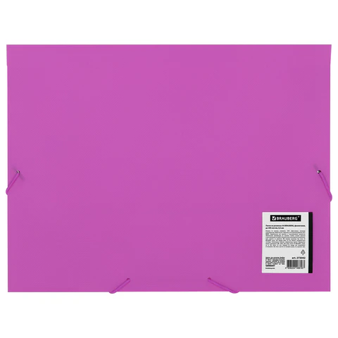 Папка на резинках А4 BRAUBERG PIXEL, фиолетовая, до 300 листов, 0,5 мм, 273042 - МСК «Форвард»