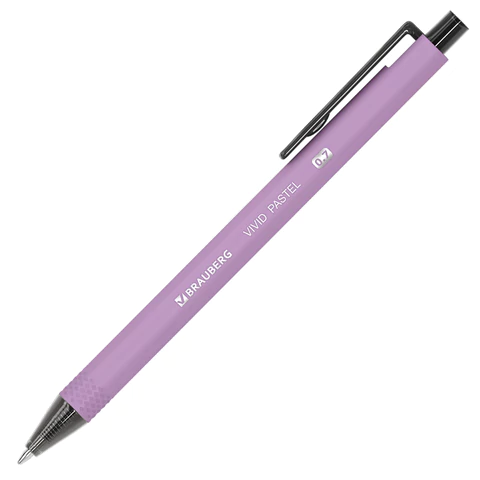 Ручка шариковая автоматическая BRAUBERG "VIVID PASTEL", корпус soft-touch, СИНЯЯ, пишущий узел 0,7 мм, линия письма 0,35 мм, 144404 - МСК «Форвард»