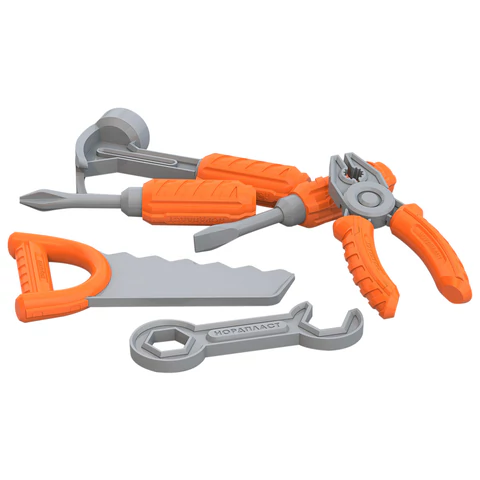 Набор инструментов игрушечный "Маленький мастер", пластиковый, 6 предметов, НОРДПЛАСТ, 544 666470