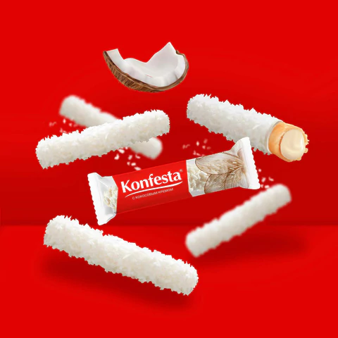 Конфеты KONFESTA со сливочно-кокосовым кремом, вафельные, 150 г 623135 - МСК «Форвард»