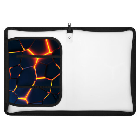 Папка для труда на молнии ЮНЛАНДИЯ А4, 1 отделение, откидная планка, органайзер, "Volcano split", 273394 - МСК «Форвард»