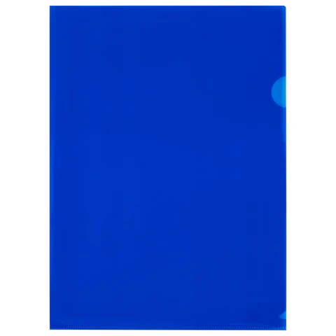 Папка-уголок прозрачная А4 BRAUBERG UNIVERSAL, синяя, 0,10 мм, со штрихкодом, 273045 - МСК «Форвард»