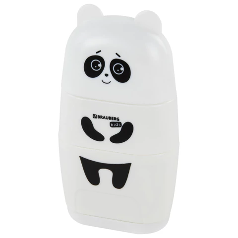 Точилка с ластиком 2 в 1 BRAUBERG KIDS "Панда", 2 отверстия, блистер, 271988 - МСК «Форвард»