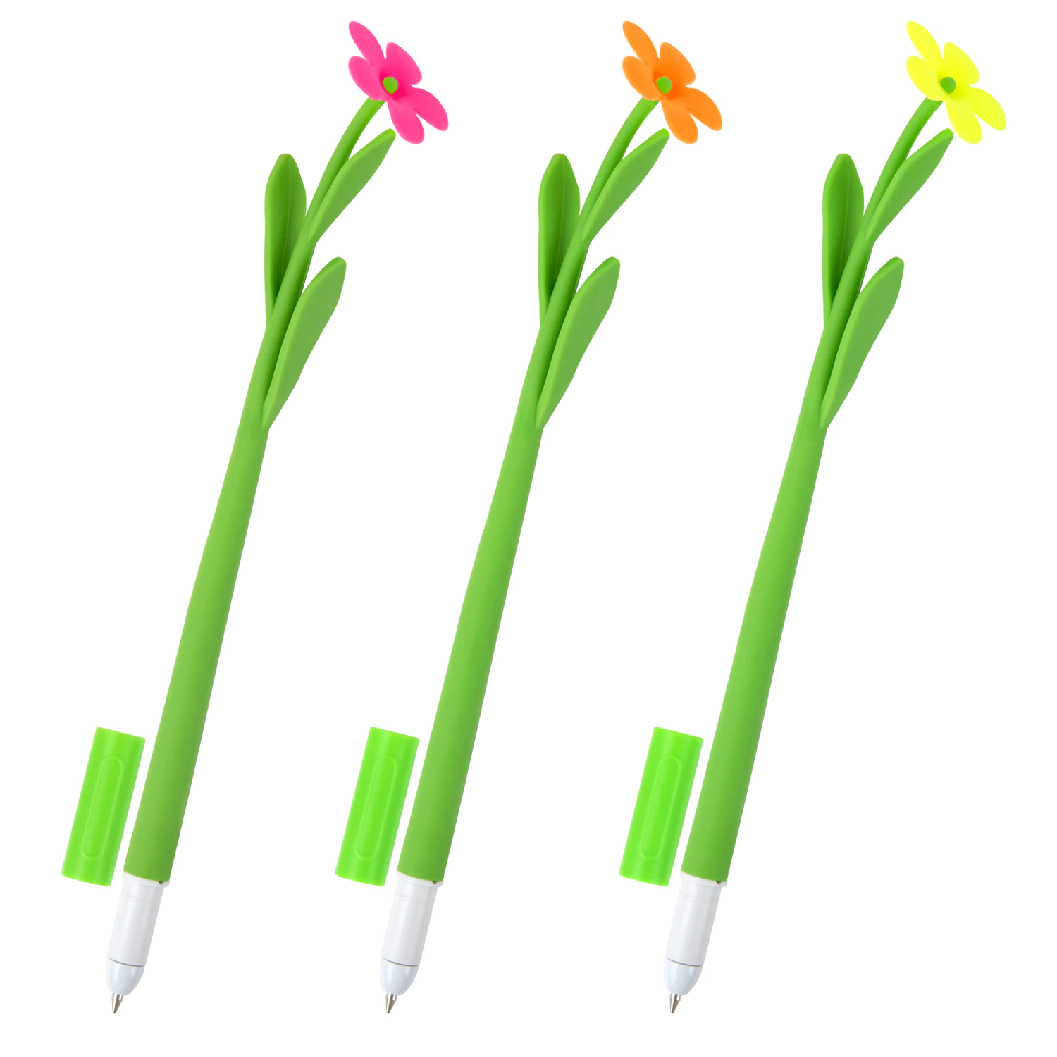 Ручка фигурная шариковая ЮНЛАНДИЯ "Цветочек", КОМПЛЕКТ 12шт  мягкий силиконовый корп., ассорти, СИНЯЯ, 0,7мм,143779