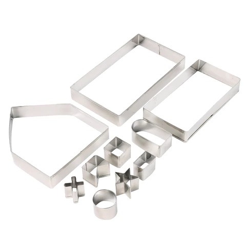 Набор вырубок для печенья, 10 деталей, "Пряничный домик", нержавеющая сталь, рецепт, ЗОЛОТАЯ СКАЗКА, 592493 - МСК «Форвард»