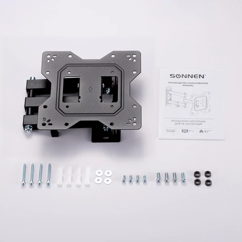 Кронштейн-крепление для ТВ настенный, до 30 кг, VESA 100х100-200х200, 23"-43", черный, SONNEN, 455947 - МСК «Форвард»