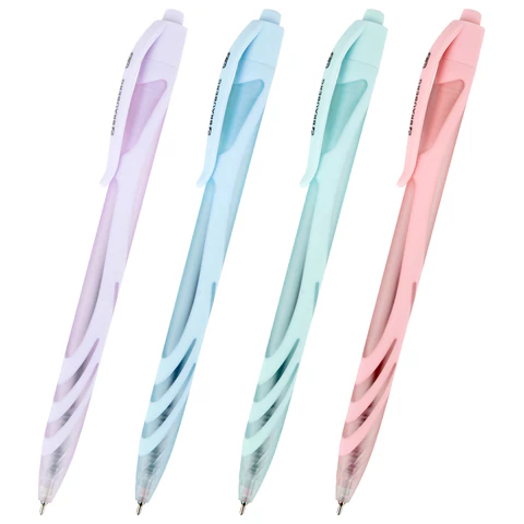 Ручка шариковая автоматическая BRAUBERG ULTRA COLOR PASTEL, soft-touch, СИНЯЯ, пишущий узел 0,7 мм, линия 0,35 мм, 144204 - МСК «Форвард»