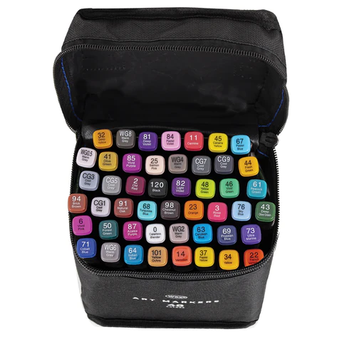 Маркеры для скетчинга двусторонние, НАБОР 48 шт., текстильный чехол, WBZ (ВБЗ), 152573 - МСК «Форвард»