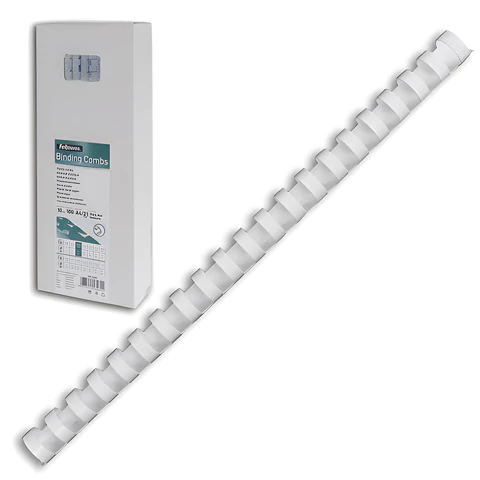Пружины пласт. д/переплета, КОМПЛЕКТ 100шт, 12мм (для сшивания 56-80л), белые, FELLOWES, FS-53462 530026